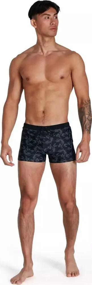 Rroba banje Speedo Valmilton Aquashort, për meshkuj, ECO EnduraFlex, e zezë me gri