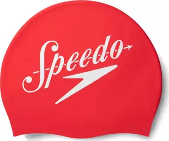 Kapelë noti Speedo Big Logo Placement, silikon, e kuqe e bardhë