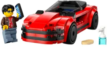 Set lodër LEGO City Red Sports Car 60448, makinë sportive, ngjyrë e kuqe