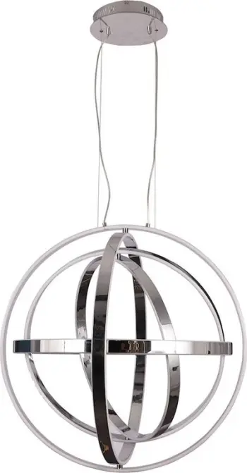 Llambë varëse MiLAGRO Huge LED Sphere Copernicus, 260W, 3000K, krom e bardhë