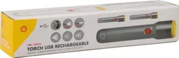 Elektrik dore Shell Torch USB Rechargeable, alumini, 150 m, gri