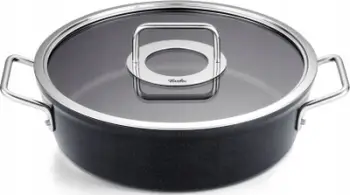 Tengere Fissler Adamant, 24 cm, alumini, me kapak, gri e errët
