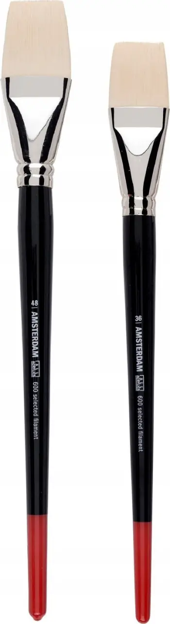 Set furçash pikture Amsterdam XXL Flat Brush, 2 copë, 36 mm dhe 48 mm, e zezë e kuqe