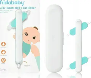Mjet higjiene për bebe FridaBaby 3 in 1, hundë thonj veshë, me kuti ruajtëse, i bardhë