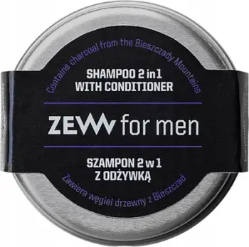 Shampo solide 2 në 1 Zew for Men, me balsam dhe qymyr aktiv, 15ml