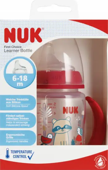 Shishe për bebe NUK 150ml, 6-18 muaj, e kuqe