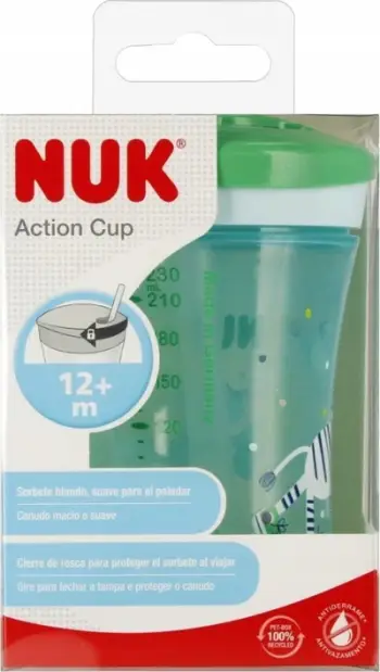Gotë NUK Cup Active, 230ml, për fëmijë 12+, shumëngjyrëshe