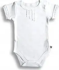 Body bebe Nanaf Organic Retro, me mëngë të shkurtra, pambuk organik, e bardhë