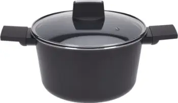Tenxhere gatimi Excellent Houseware Excilon, 24 cm, me kapak qelqi, gri e errët