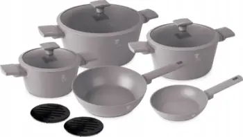 Set tenxhere dhe tiganë Berlinger Haus Taupe, 10 pjesë, alumini, induksion, gri