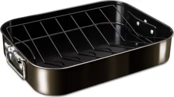 Tavë pjekjeje Berlinger Haus Shiny Black, me rrjetë, 41.5x32 cm, e zezë