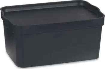 Kuti ruajtjeje plastike me kapak, 7.5L, 21 x 14.2 x 32 cm, antracit