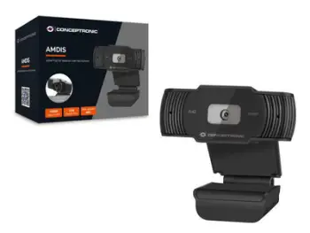 Kamerë web Conceptronic AMDIS04B, Full HD 1080p, mikrofon me reduktim zhurme, e zezë