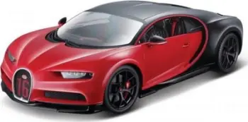 Model makine Bburago Bugatti Chiron Sport 2016, shkalla 1:18, i kuq metalik me të zezë