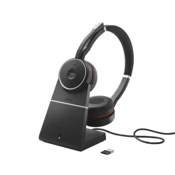 Kufje Jabra Evolve 75 MS Stereo, pa tela, me mikrofon, i zi