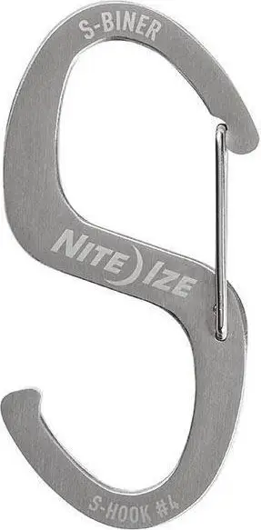 Grep organizues Nite Ize S-Biner Hook N Hold, formë S, metalik, argjendtë
