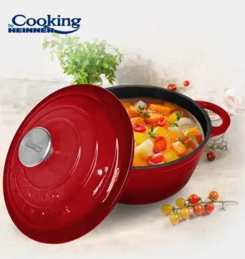 Kaserolë me kapak Cooking by Heinner Red Line, 22x9.5 cm, 2.9L, prej gize, e kuqe