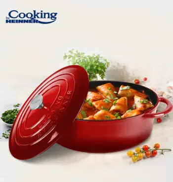 Tigan me kapak Cooking by Heinner Red Line, 6L, 33.5x26x12 cm, gize, i kuq