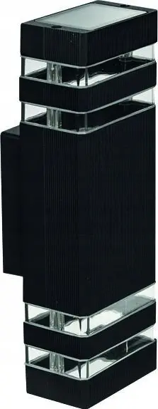 Lampë murale kopshti Outdoor, 2x GU10, IP54, e zezë