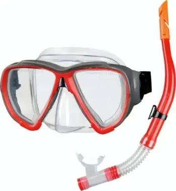 Set snorkelingu Beco Porto, unisex, me maskë silikoni, i kuq