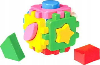 Lodër edukative kub shumëformësh, sorter formash, shumëngjyrëshe