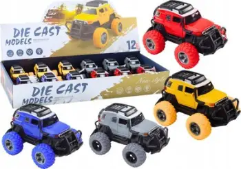 Makina lodër off-road metalike 1:32, me rrota gome, me drita dhe tinguj
