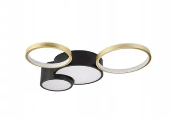 Llambë tavanore Alizee Ceiling Light, 32W LED, me telekomandë, e zezë me ar