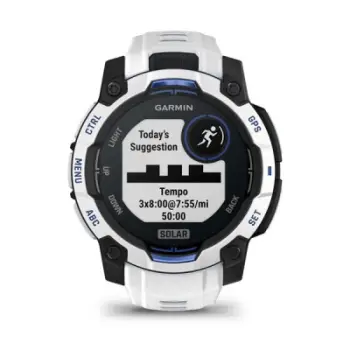 Ora smartwatch Garmin Instinct 3 Solar, 45 mm, GPS, Whitestone e bardhë