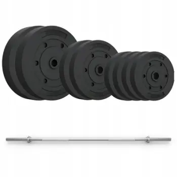 Set shtangë Zipro, 47kg, shufër e drejtë 150cm, disqe bituminoze, i zi