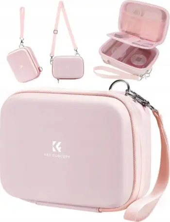 Çantë mini për kamera K&amp;F Concept, mbrojtëse EVA e fortë, me rrip shpatulle, rozë