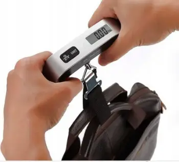 Peshore bagazhi Tourist Airline Luggage Scale, dixhitale, 50kg, argjendi