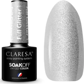 Llakk xhel për thonj Claresa SoakOff Color Full Glitter Shade 1, UV LED, 5 g