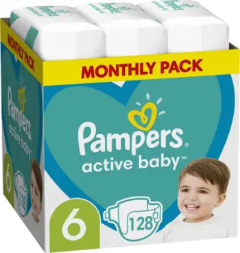 Pelenë Pampers Active Baby 6, 13-18 kg, 128 copë