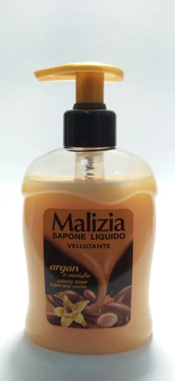 Sapun i lëngshëm Malizia Argan & Vanilla, 300ml, me pompë
