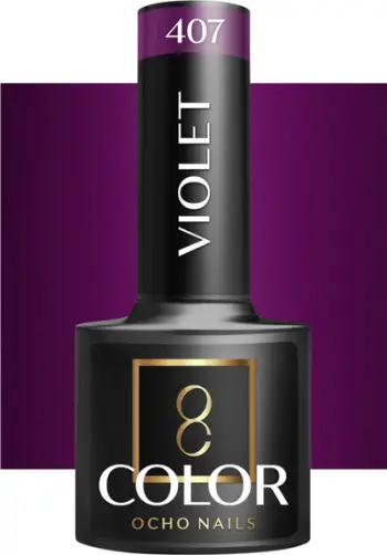 Smalti gjysmë permanent Ocho Nails Hybrid Viola 407, 5g, vjollcë