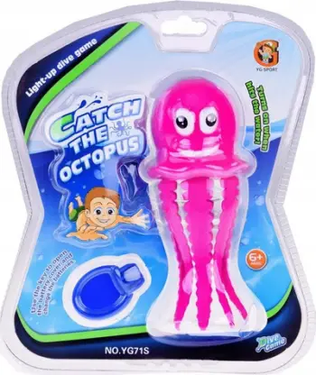 Lodra banjo JOK Catch The Octopus, me drita, për zhytje, rozë