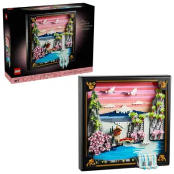 Set LEGO Art Japanese Cherry Blossom Landscape 31218, 1892 copa, dekor murale, shumëngjyrësh