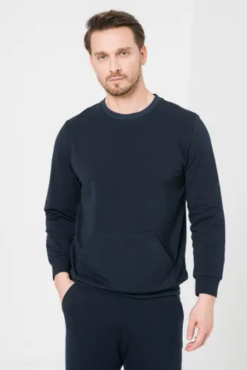 Bluzë COTTON CASUAL për burra, pambuk, madhësia M, blu e errët