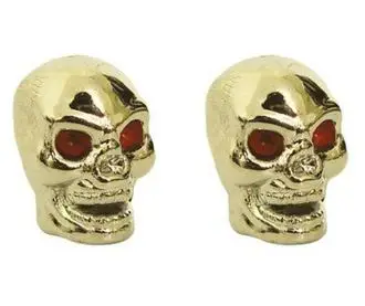 Kapakë valvulash me kafka VALVES WITH SKULLS VC2912, set 2 copë, plastikë, ngjyrë ari