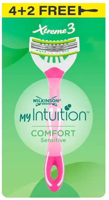 Brisqe dore Wilkinson Sword Xtreme 3 Comfort Sensitive, 3 tehe, për lëkurë të ndjeshme, rozë, 6 copë