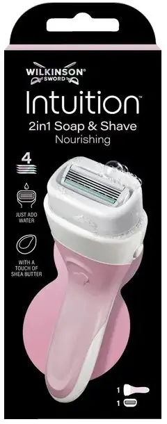Brisk rroje për femra Wilkinson Intuition 2in1 Soap and Shave Nourishing, 4 thika, rozë