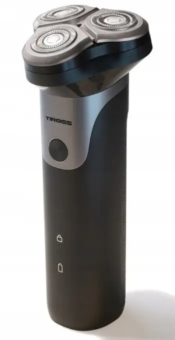 Makine rroje elektrike TIROSS, 3 koka rrotulluese, pa kabllo, e zezë gri