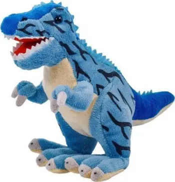 Lodër pelushi dinosauri Beppe Tyrannosaurus, 30 cm, blu