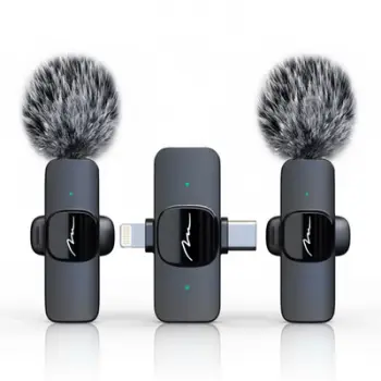 Set mikrofonësh lavalier Micro-Mic Duo MT416, 2 transmetues, bateri 4 orë, i zi