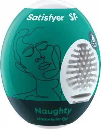Lodër masturbuese Satisfyer Egg Naughty, strukturë teksturale, silikon, jeshile