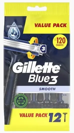 Brisqe rroje Gillette Blue3 Smooth, 3 tehe, 12 copë, blu