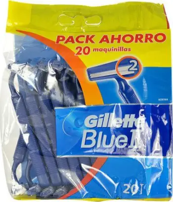 Briskë njëpërdorimëshe Gillette Blue2, 2 tehe, paketim 20 copë, blu