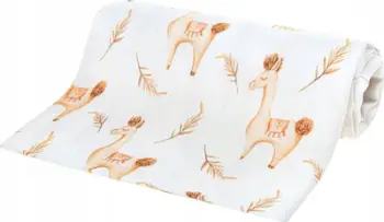 Pelenë bambuje Bocioland 0359 Bamboo Diaper, 75x75 cm, motiv alpaka, shumëngjyrëshe