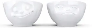 Mbajtëse vezësh TASSEN Happy & Hmpff, set 2 copë, porcelan, të bardha
