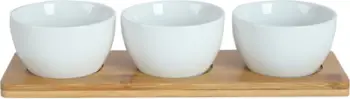 Enë sallate Round Porcel, tas porcelani me bazë bambuje, 28x9 cm, e bardhë